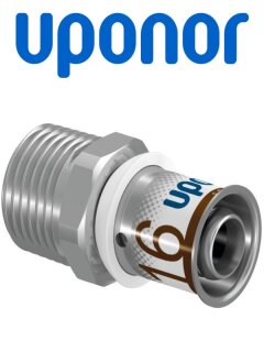 Uponor S-Press PLUS Übergangsnippel 16-R1/2"MT 1070502