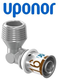 Uponor S-Press PLUS Winkelnippel 20-R1/2"MT 1070533