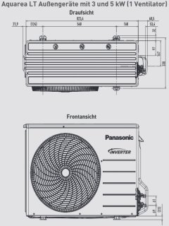 Panasonic Aquarea LT Luft Wasser Wärmepumpe 3kW 230 V / 50 Hz KIT-WC03J3E5