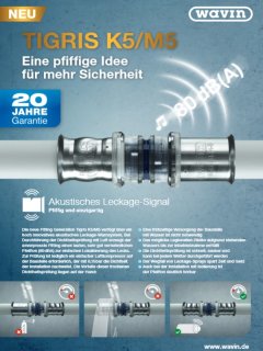 H2O-Flex Pressfitting T-Stück Reduziert 20x16x20 – Für Verbundrohr 2,0 Mm, DVGW-geprüft, Messing CW617N