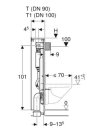 Geberit GIS Element für Wand-WC 114cm mit Omega   461.160.00.1