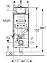 Geberit GIS Element für WWC, 114 cm, mit Sigma...