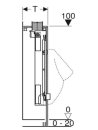 Geberit GIS Element für Urinal, 100 cm,  Universal,...