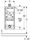 Geberit GIS Element für Urinal, 100 cm,  Universal, Bet. von oben 461.622.00.1