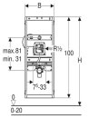 Geberit GIS Element für Urinal, 114 cm-132 cm  Universal, für verd. UR-Strg. 461.689.00.1