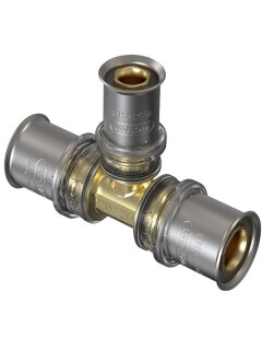 Wavin Mehrschichtverbundrohr M5 Pressfitting Metall T-Stück reduziert 25x20x25
