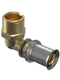 Wavin Mehrschichtverbundrohr M5 Pressfitting Metall Übergangswinkel AG 90 Grad 25x1"
