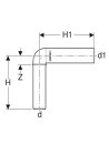 Silent-PP Anschlussbogen 90 Grad  verlängert d50/58