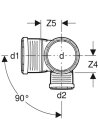 Silent-PP Kombiabzweig 87,5 Grad rechts  d90/90/50