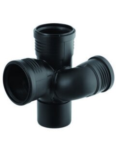 Geberit Silent-PP Schachtbogenabzweig 87,5Gr links d90/75/90
